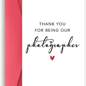 Thank You Card Gifts for Photographer, Simple Appreciation Gifts for Photographers,Thank You for Being Our Photographer, Bridal Party Wedding Card