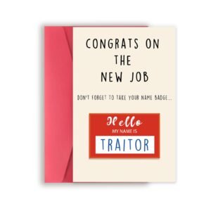 Congrats On New Job Card, Funny Coworker Leaving Gifts for Women Men, Goodbye Card, Going Away Gifts
