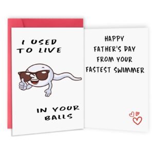 Cute First Fathers Day Card for New Dad, Two-sided 1st Fathers Day Gift from Baby Girl Boy, I Used to Live in Your